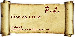 Pinzich Lilla névjegykártya